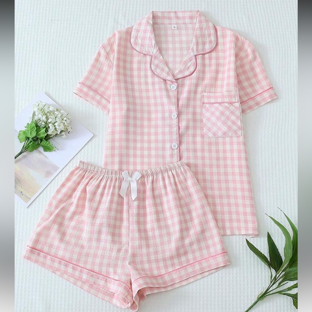 Pink Ginham Women's Pajama Set